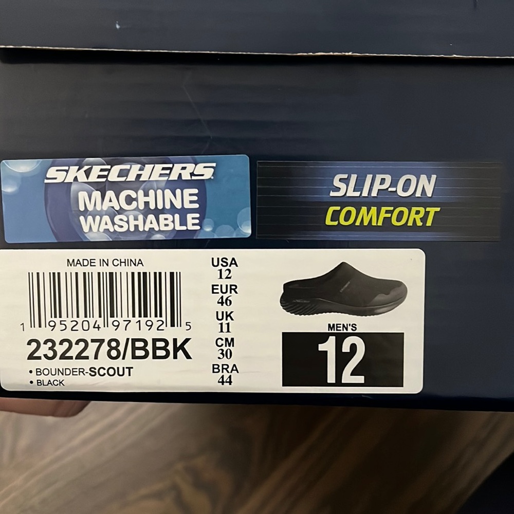 SKETCHERS BOUNDER SCOUT MENS SLIP ON MULES NWT